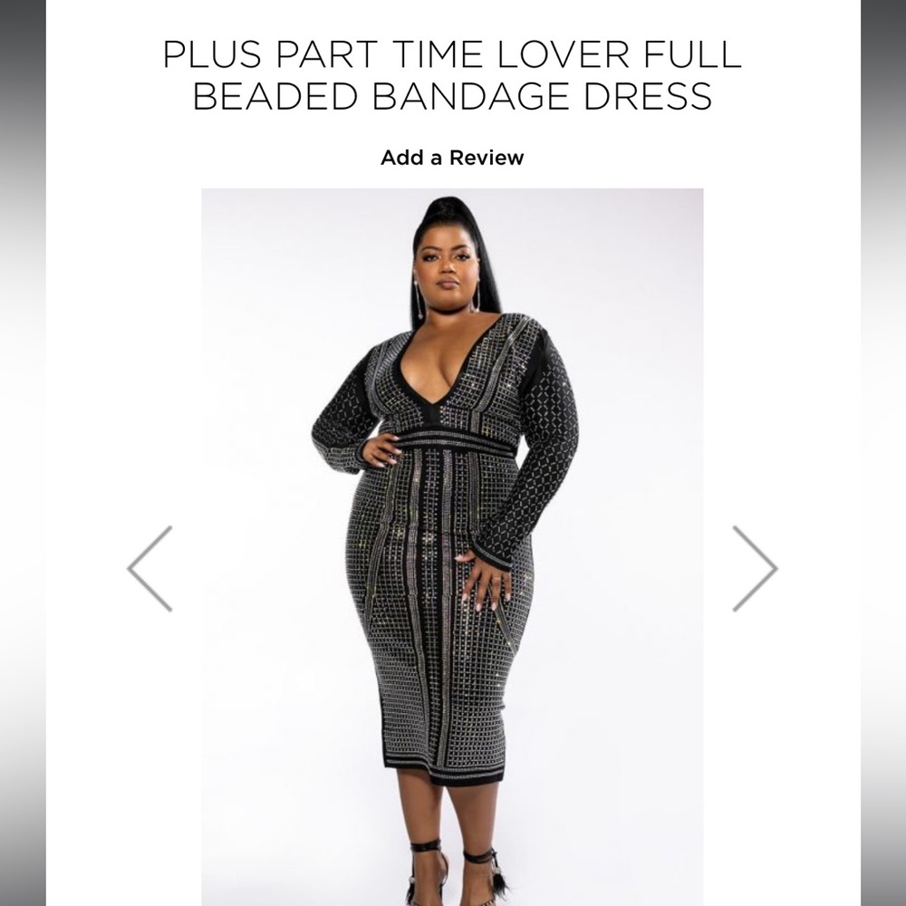 ***IN SEARCH OF*** Akira PART TIME LOVER FULL BEADED BANDAGE DRESS L